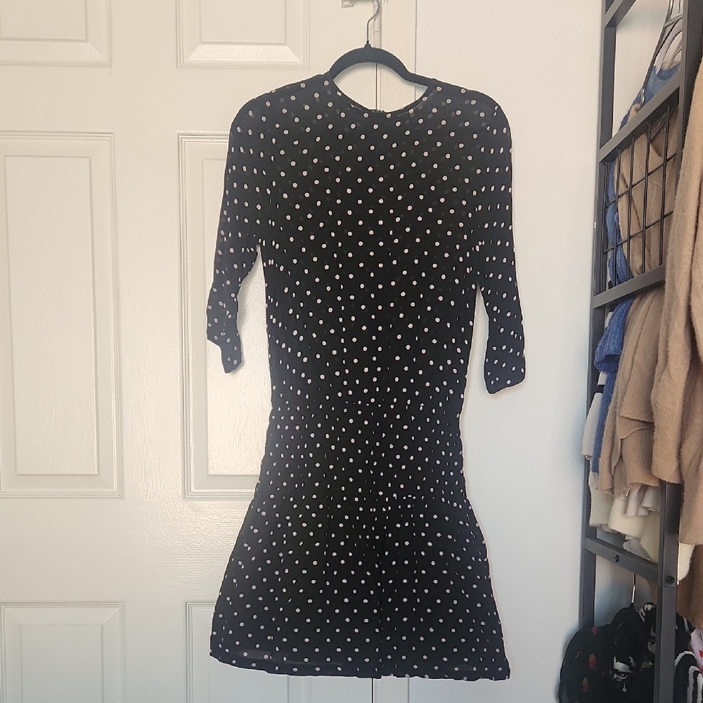 Ganni Monette Georgette Dress in Black Polkadot Size 36/ US4 - Picture 3 of 10